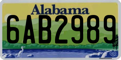 AL license plate 6AB2989