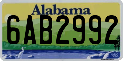 AL license plate 6AB2992