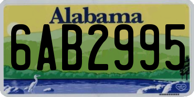 AL license plate 6AB2995