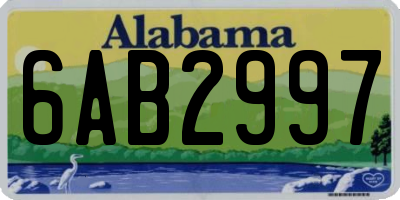AL license plate 6AB2997
