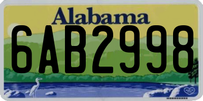 AL license plate 6AB2998