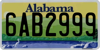 AL license plate 6AB2999