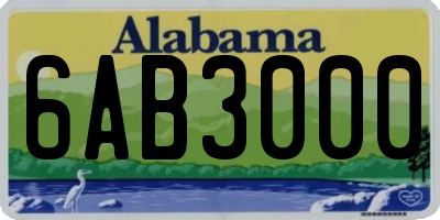 AL license plate 6AB3000