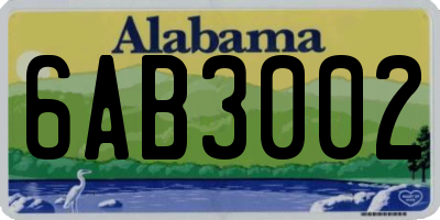 AL license plate 6AB3002