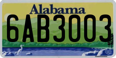 AL license plate 6AB3003