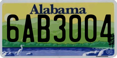 AL license plate 6AB3004