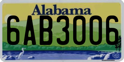 AL license plate 6AB3006