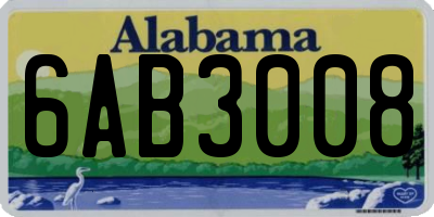 AL license plate 6AB3008