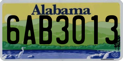 AL license plate 6AB3013