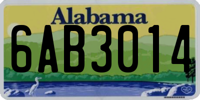 AL license plate 6AB3014