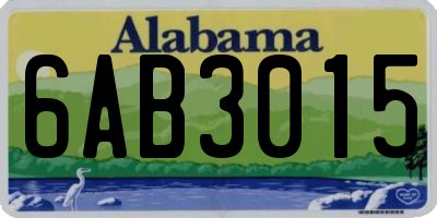 AL license plate 6AB3015