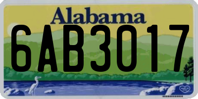 AL license plate 6AB3017
