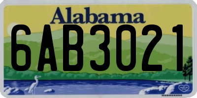 AL license plate 6AB3021