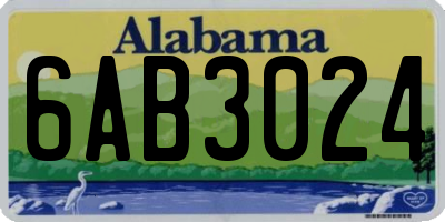AL license plate 6AB3024
