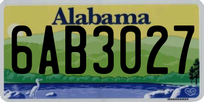 AL license plate 6AB3027