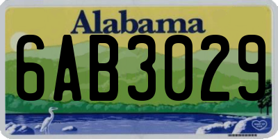 AL license plate 6AB3029