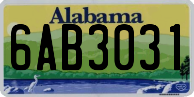 AL license plate 6AB3031