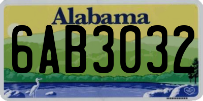 AL license plate 6AB3032