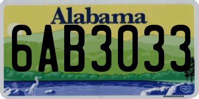 AL license plate 6AB3033