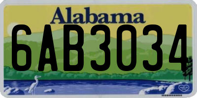 AL license plate 6AB3034