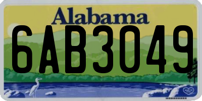 AL license plate 6AB3049