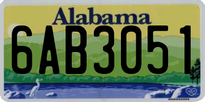 AL license plate 6AB3051