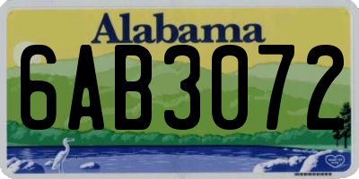 AL license plate 6AB3072