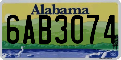 AL license plate 6AB3074