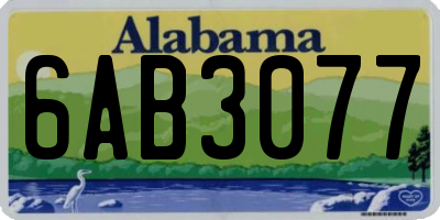 AL license plate 6AB3077