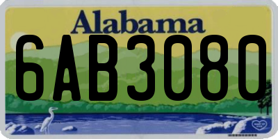 AL license plate 6AB3080