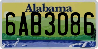AL license plate 6AB3086