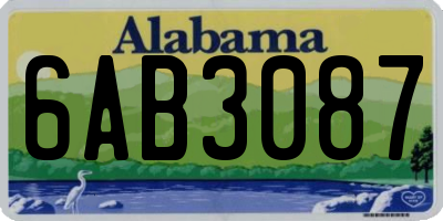 AL license plate 6AB3087