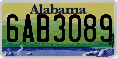 AL license plate 6AB3089