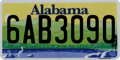 AL license plate 6AB3090