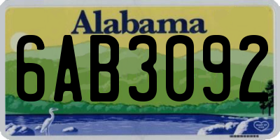 AL license plate 6AB3092