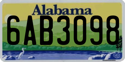 AL license plate 6AB3098