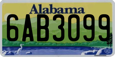 AL license plate 6AB3099