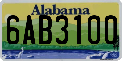 AL license plate 6AB3100