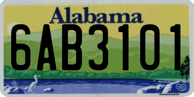 AL license plate 6AB3101