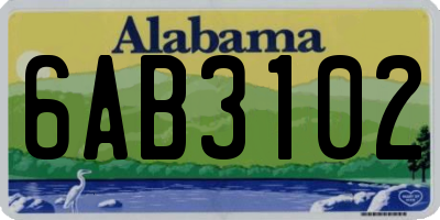 AL license plate 6AB3102