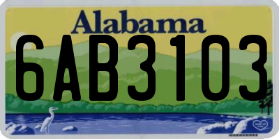 AL license plate 6AB3103