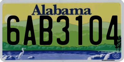 AL license plate 6AB3104