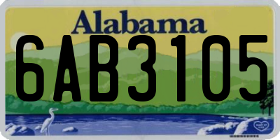AL license plate 6AB3105