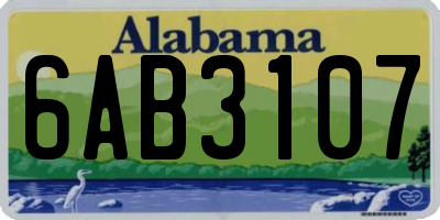 AL license plate 6AB3107
