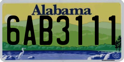 AL license plate 6AB3111