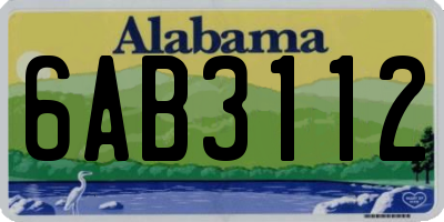 AL license plate 6AB3112