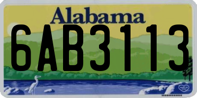 AL license plate 6AB3113