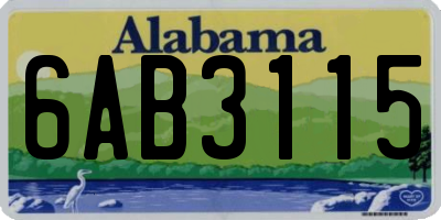 AL license plate 6AB3115