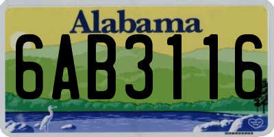 AL license plate 6AB3116