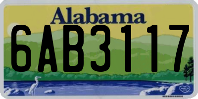 AL license plate 6AB3117